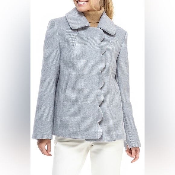 Gal Meets Glam - Aubrey Scalloped Houndstooth Check Coat - Picture 5 of 7